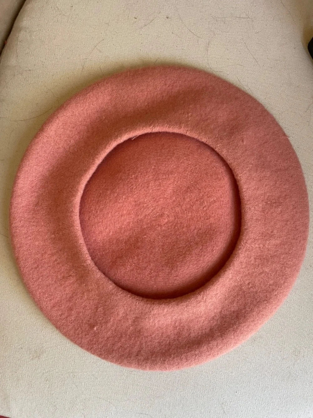 Voila! Set of two adult size wool berets - cream and pale pink